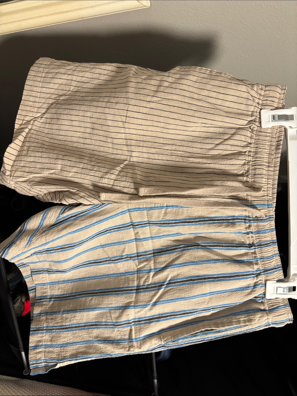 Forever 21 Men's Beige Shorts with Blue Stripes